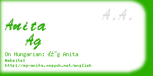 anita ag business card